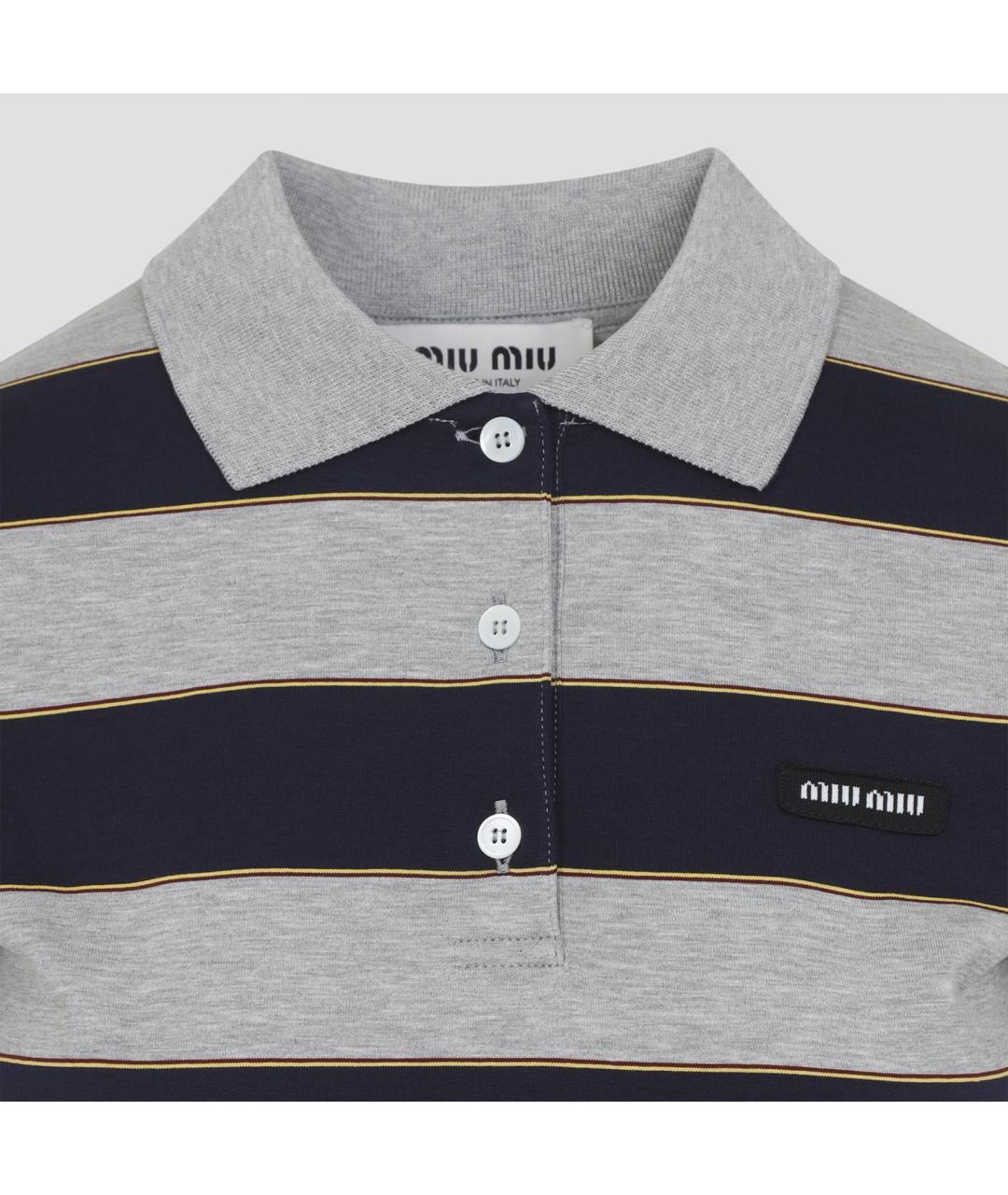 MIU MIU Синяя хлопковая футболка, фото 4