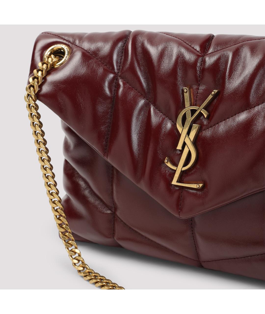 SAINT LAURENT Красная кожаная сумка через плечо, фото 3