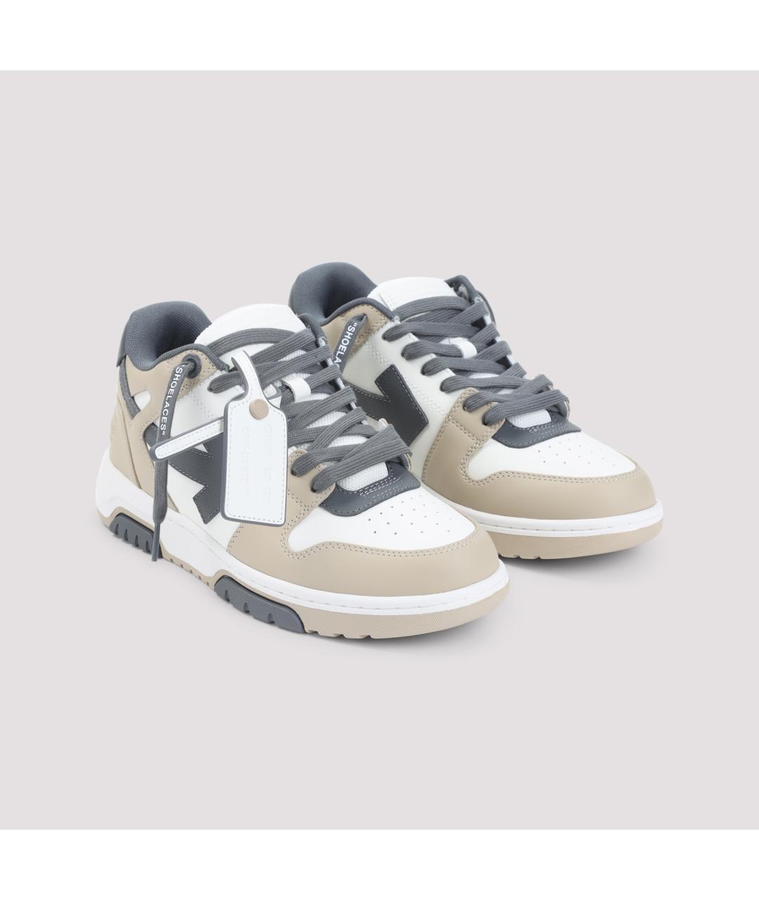 OFF-WHITE Мульти кожаные низкие кроссовки / кеды, фото 4