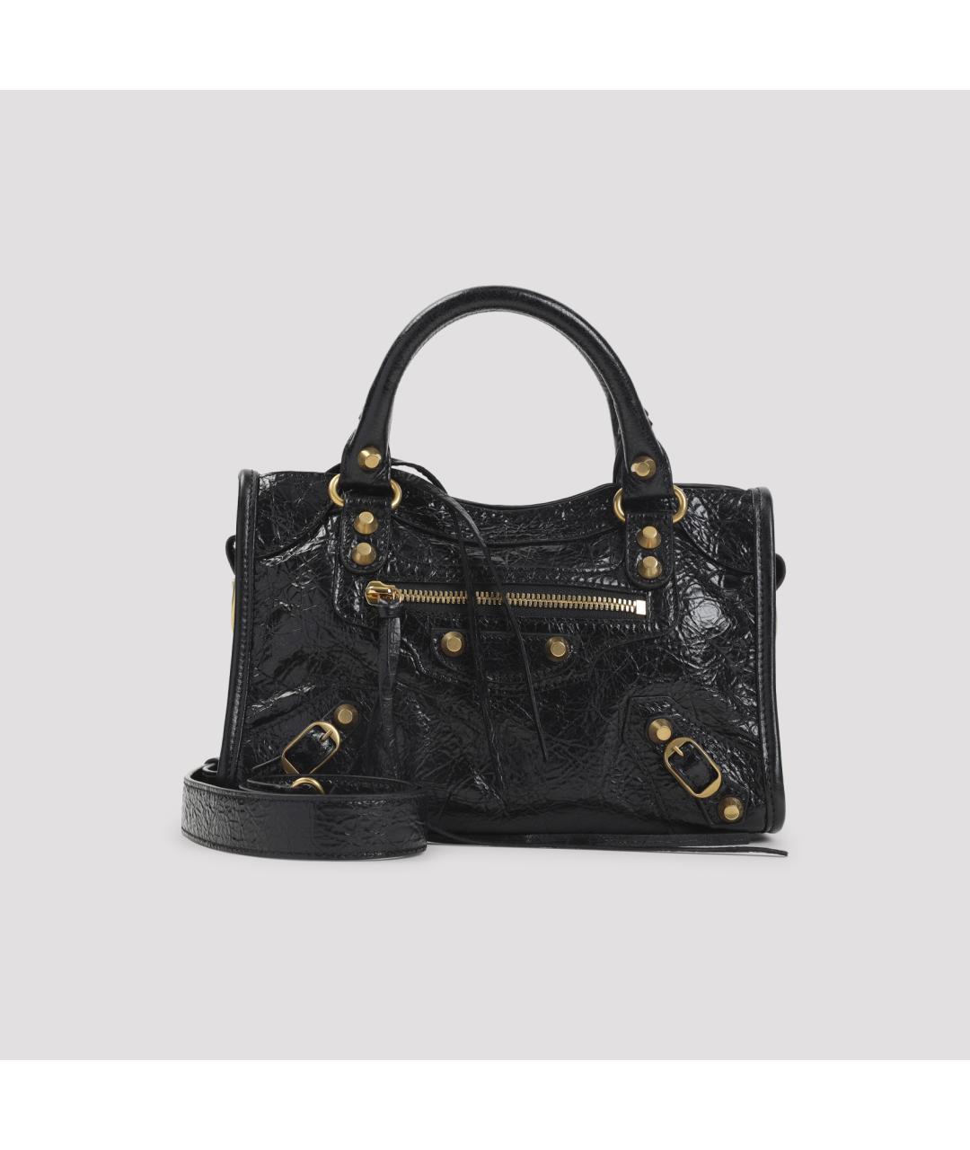 BALENCIAGA Черная кожаная сумка через плечо, фото 2