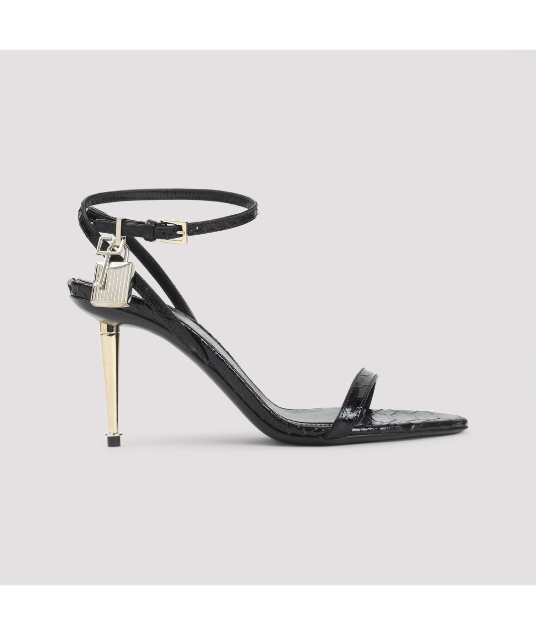 TOM FORD Черные кожаные босоножки, фото 2