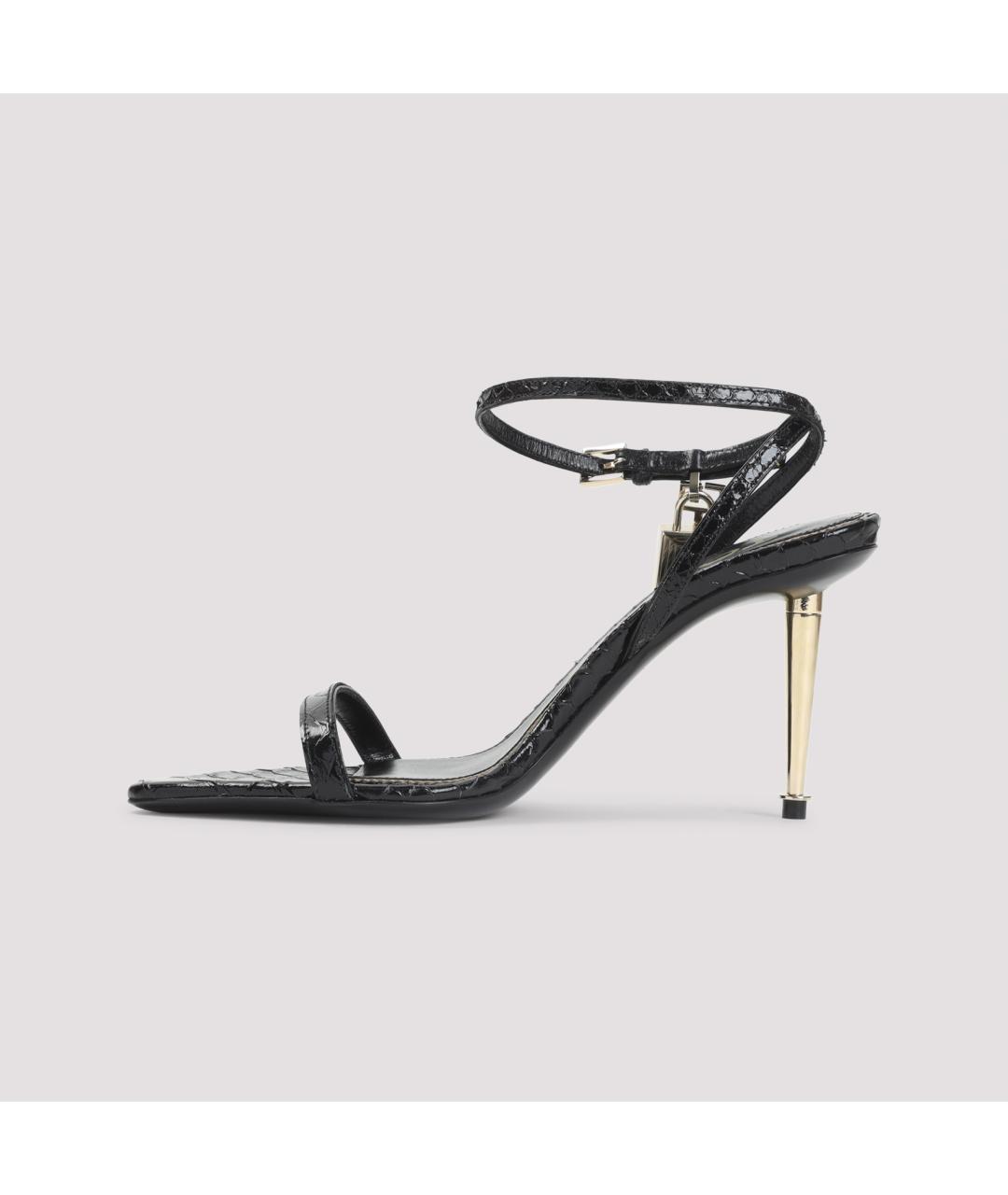 TOM FORD Черные кожаные босоножки, фото 3