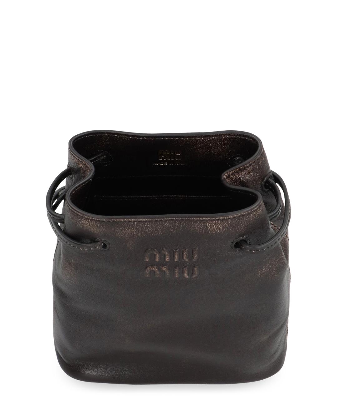 MIU MIU Коричневая кожаная сумка через плечо, фото 5