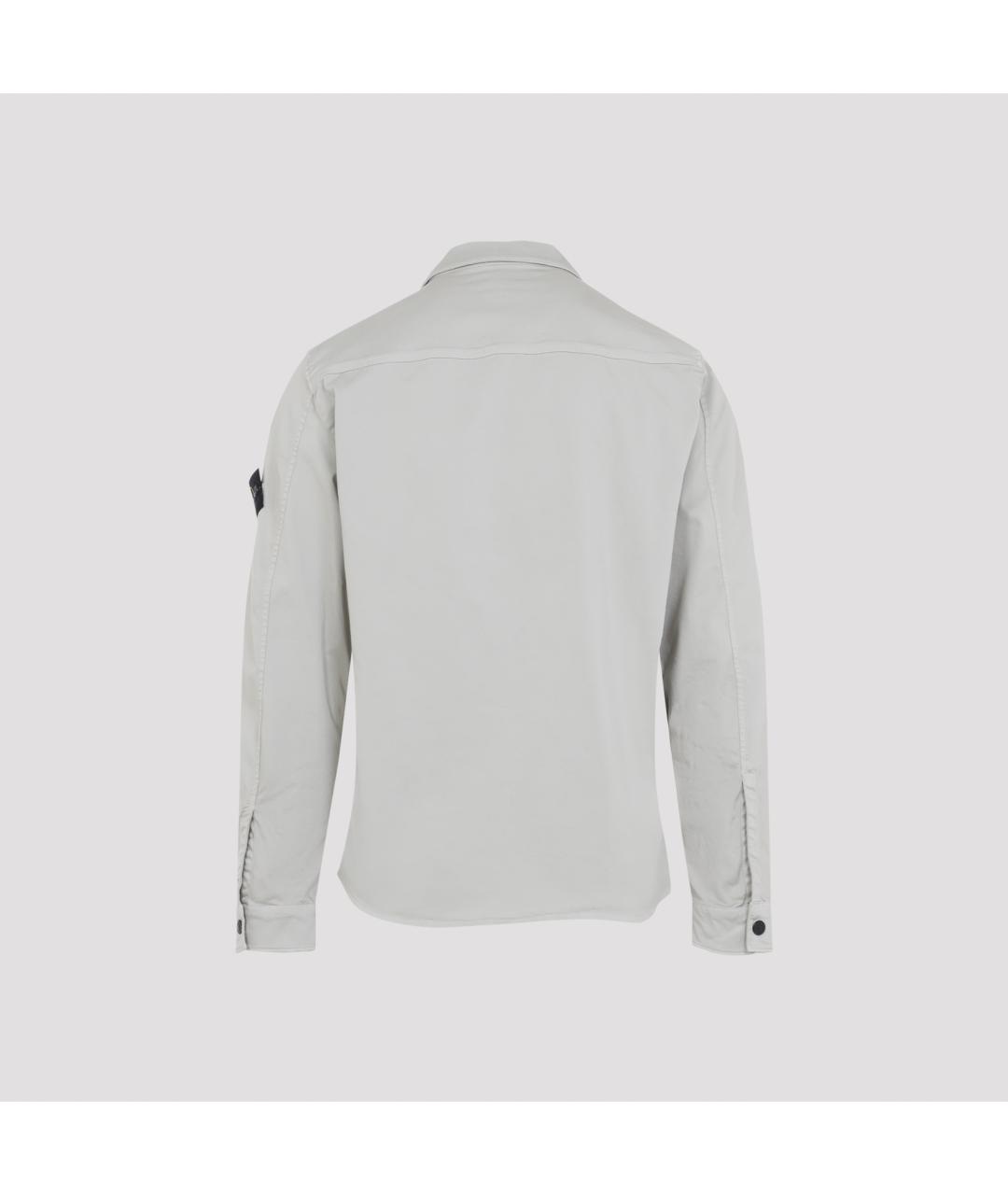 STONE ISLAND Серая хлопковая кэжуал рубашка, фото 3