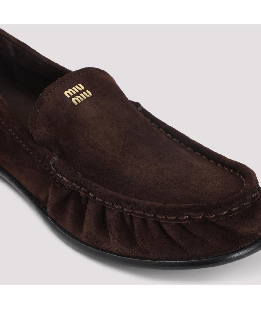 MIU MIU Коричневые кожаные лоферы, фото 5