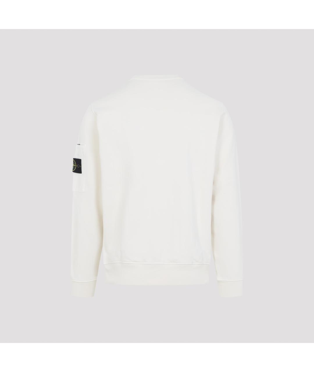 STONE ISLAND Белый хлопковый джемпер / свитер, фото 3