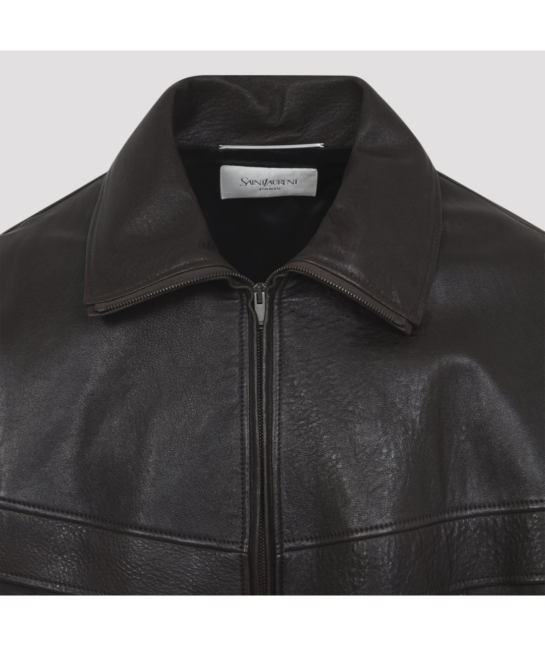 SAINT LAURENT Кожаная куртка, фото 4