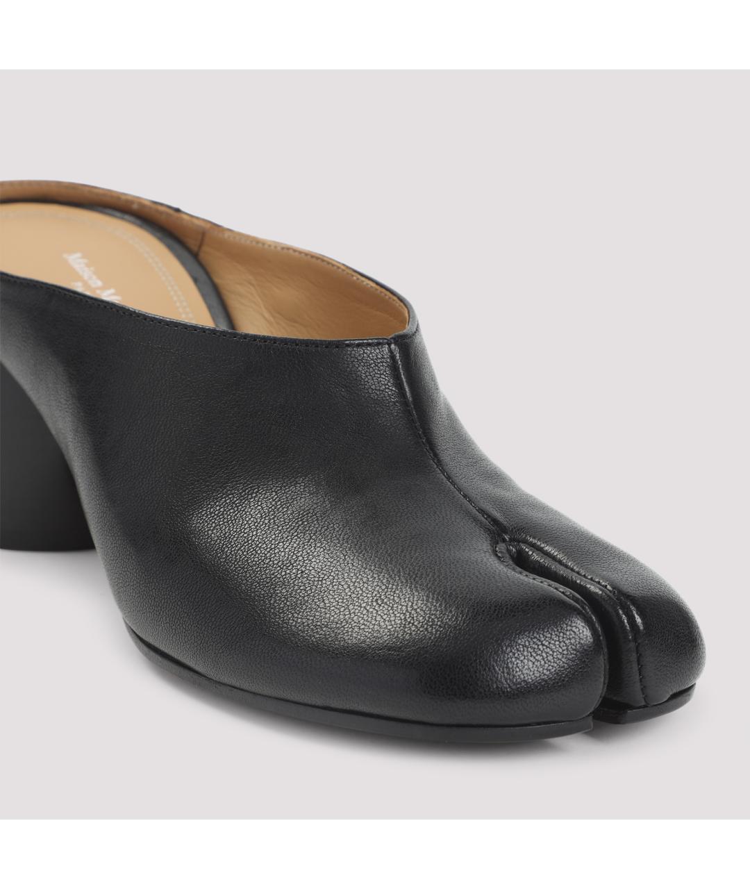 MAISON MARGIELA Черные кожаные сандалии, фото 5