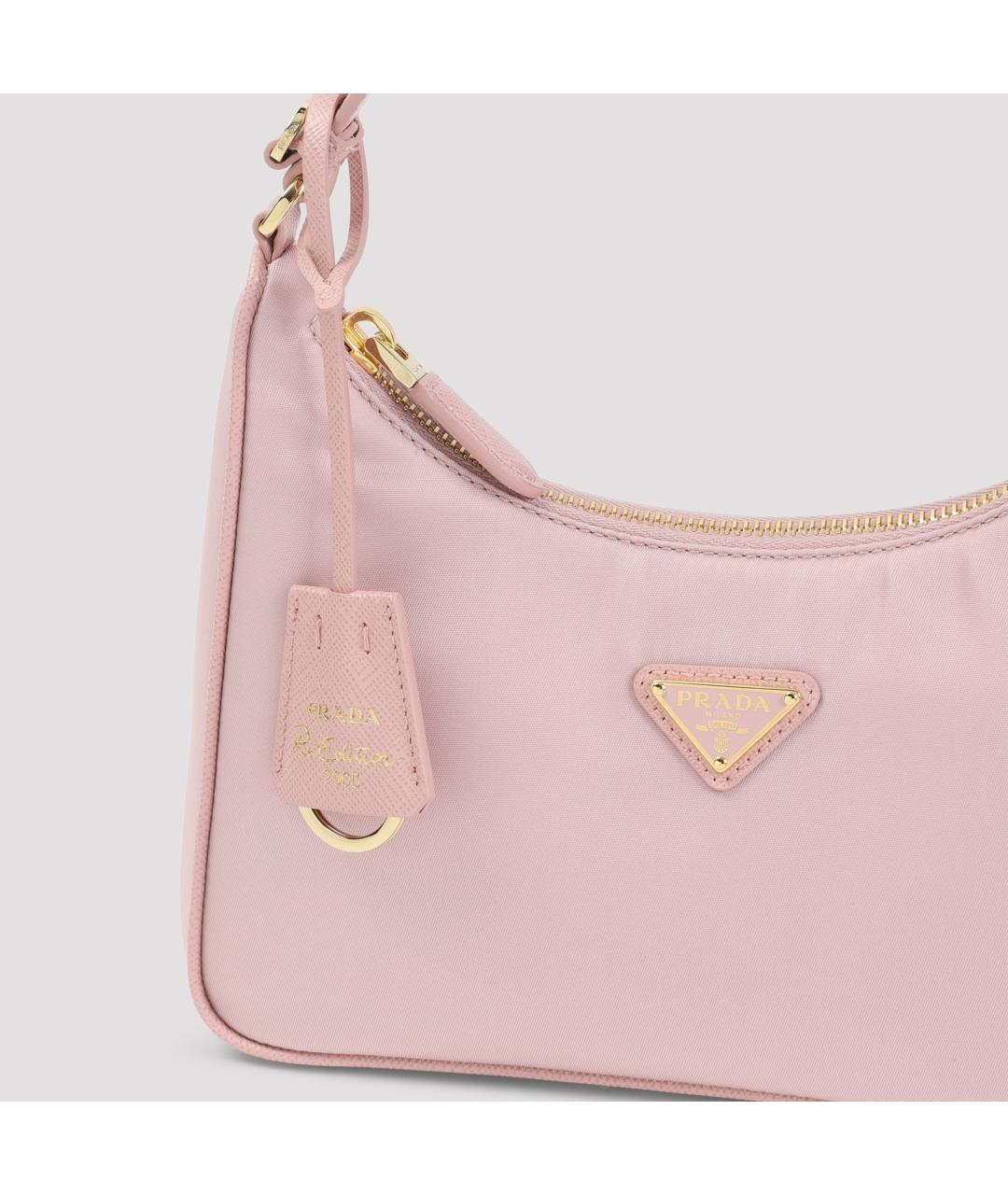 PRADA Розовая тканевая сумка с короткими ручками, фото 4