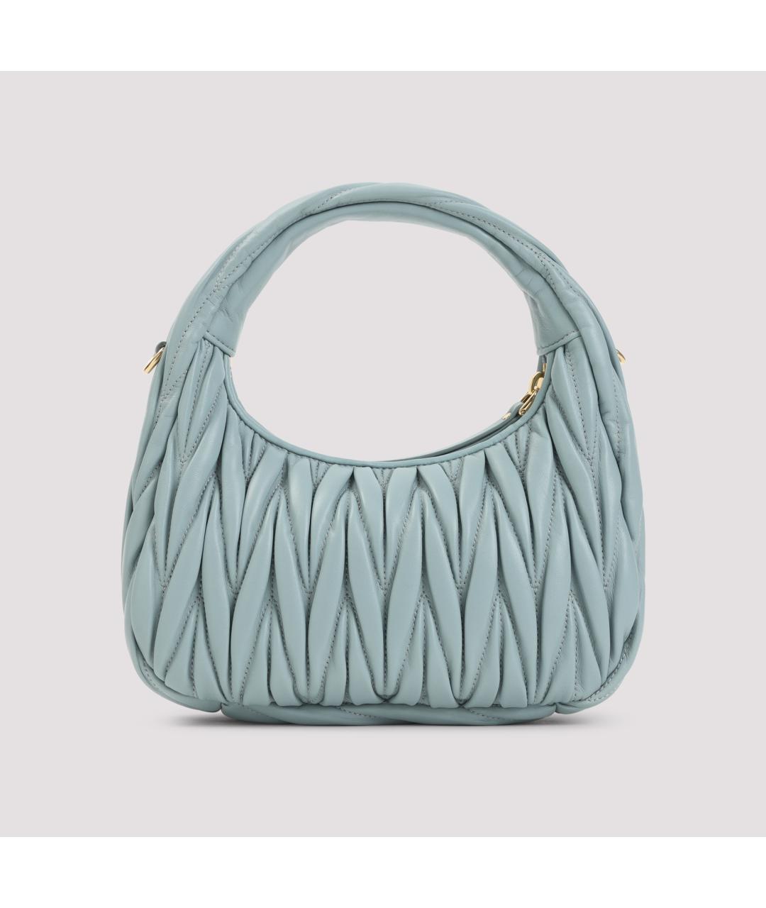 MIU MIU Зеленая кожаная сумка с короткими ручками, фото 3