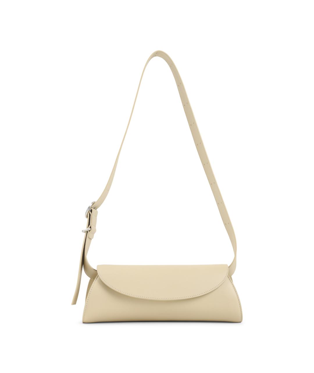 JIL SANDER Бежевая кожаная сумка на плечо, фото 1