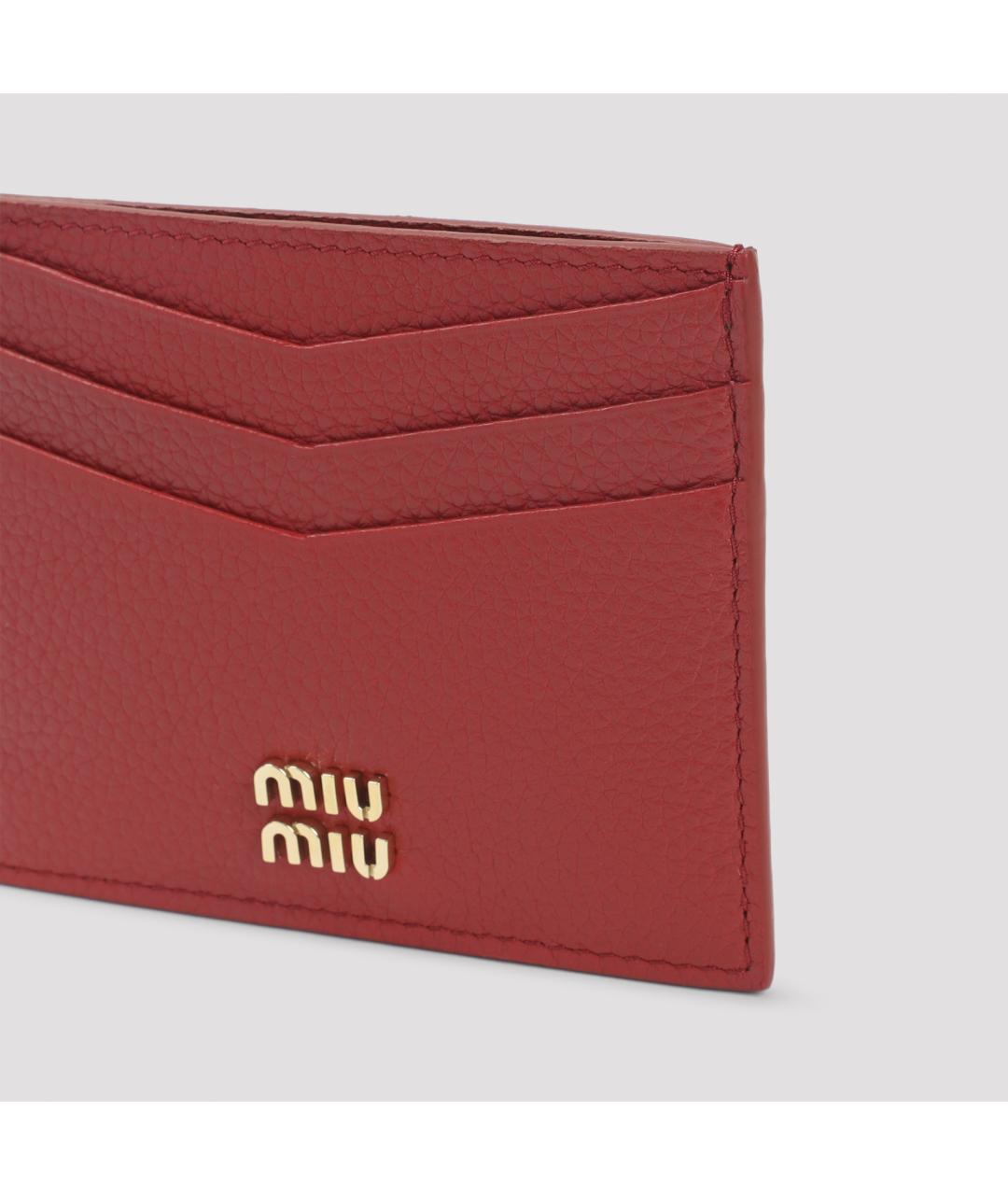 MIU MIU Красный кожаный кардхолдер, фото 4