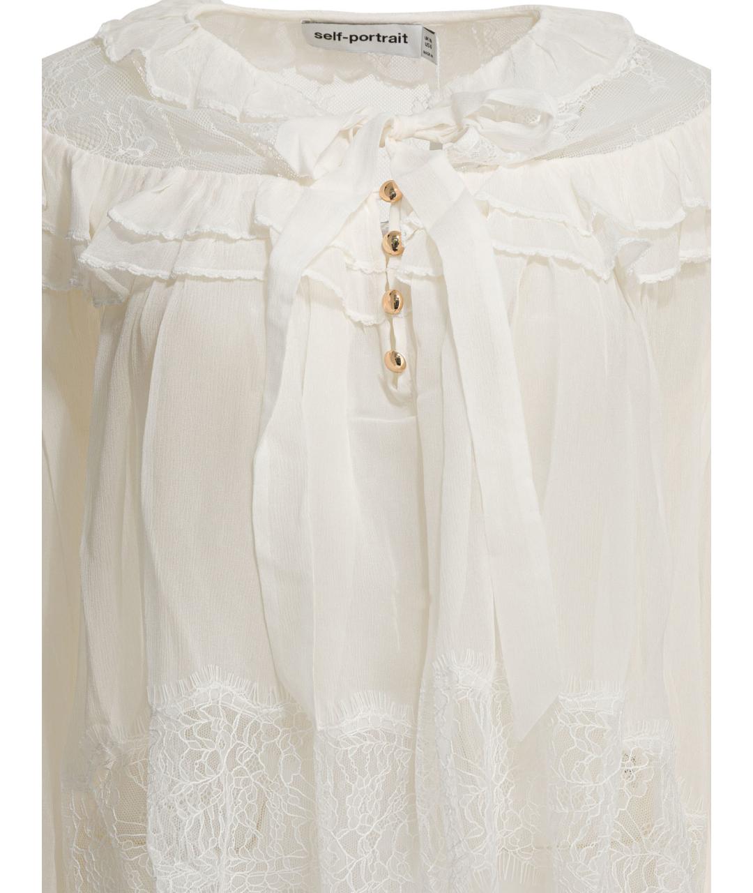 SELF-PORTRAIT Белая вискозная блузы, фото 5