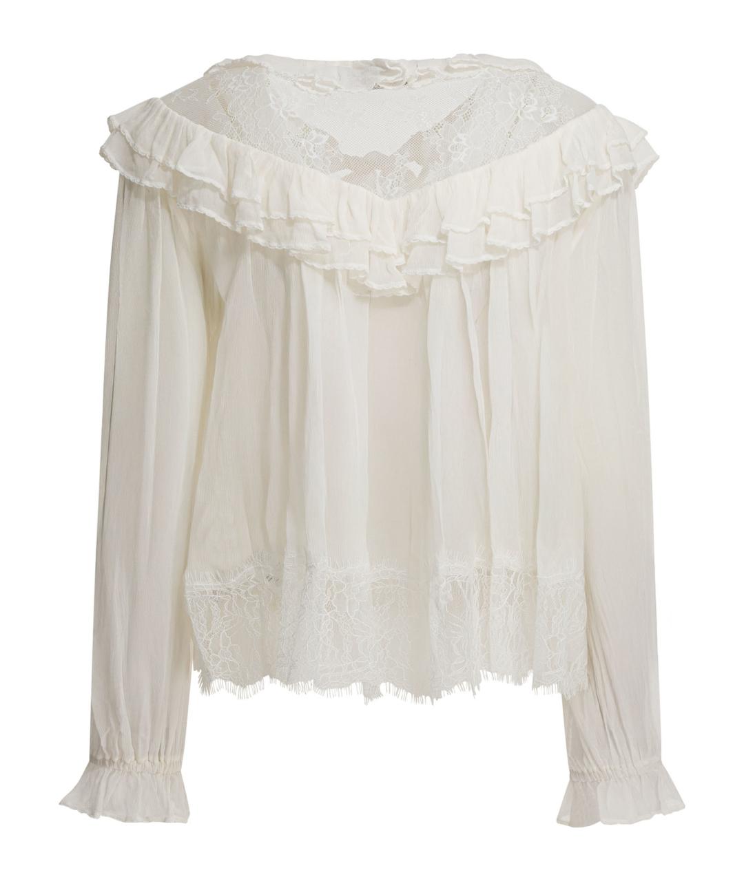 SELF-PORTRAIT Белая вискозная блузы, фото 3