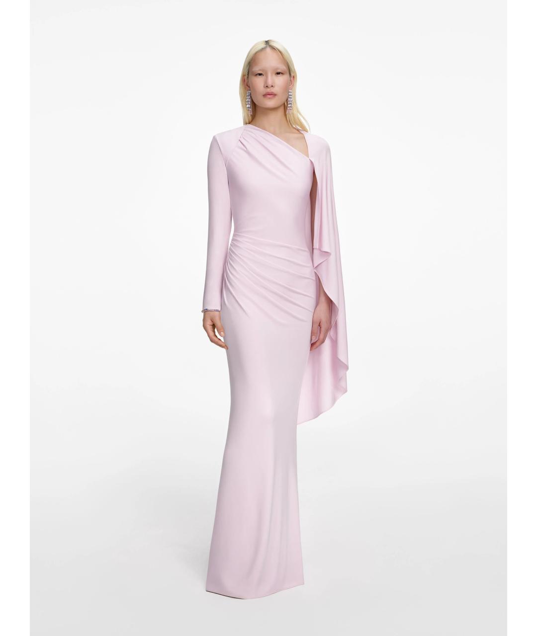 SELF-PORTRAIT Розовое вискозное вечернее платье, фото 3