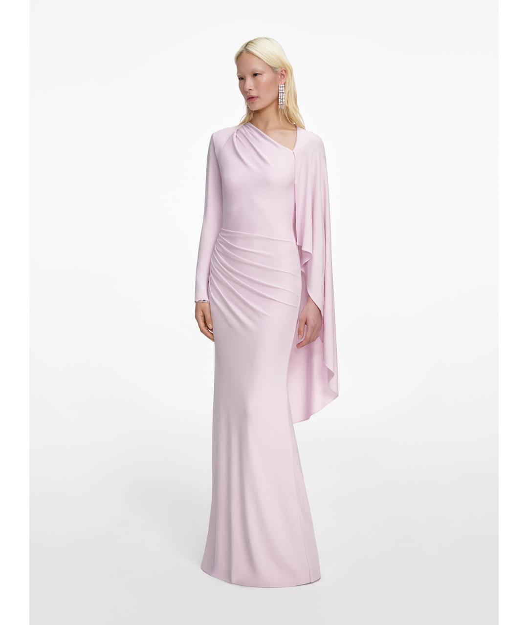 SELF-PORTRAIT Розовое вискозное вечернее платье, фото 4