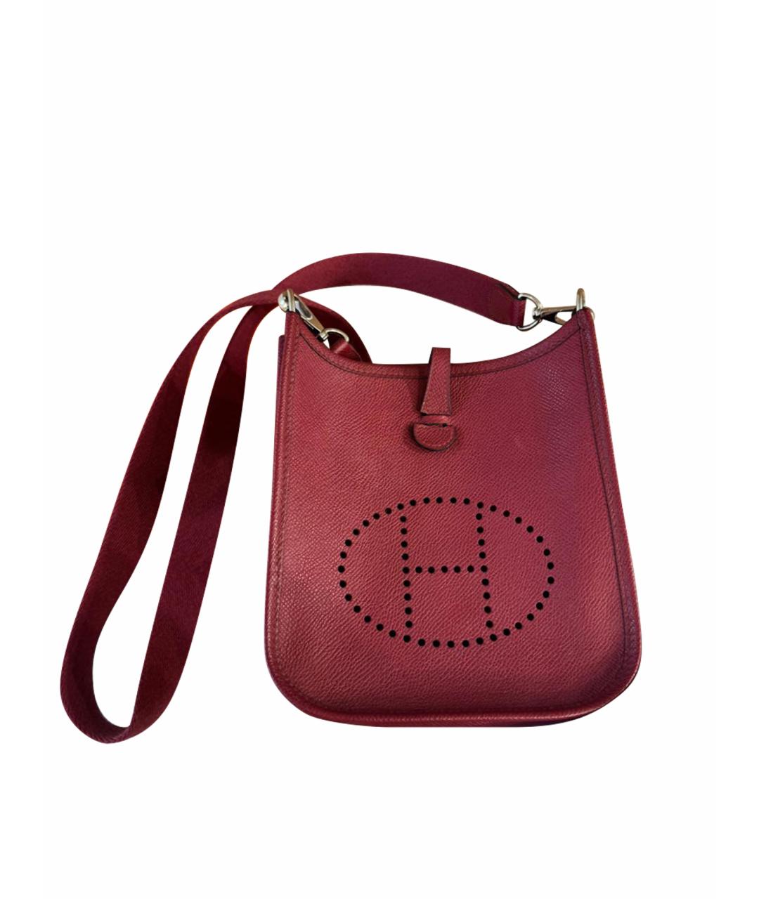 HERMES Бордовая кожаная сумка через плечо, фото 1
