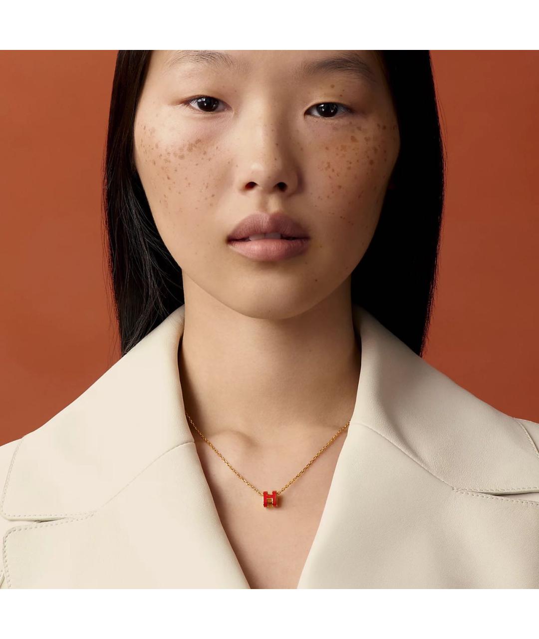 HERMES Красная металлическая подвеска, фото 5