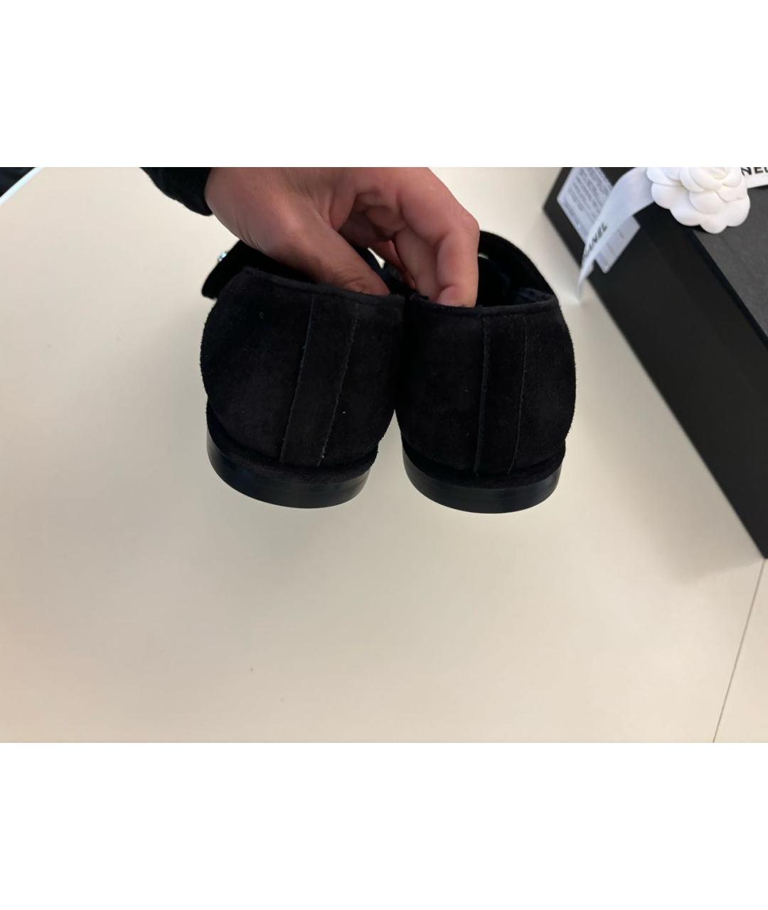 CHANEL Черные замшевые балетки, фото 5