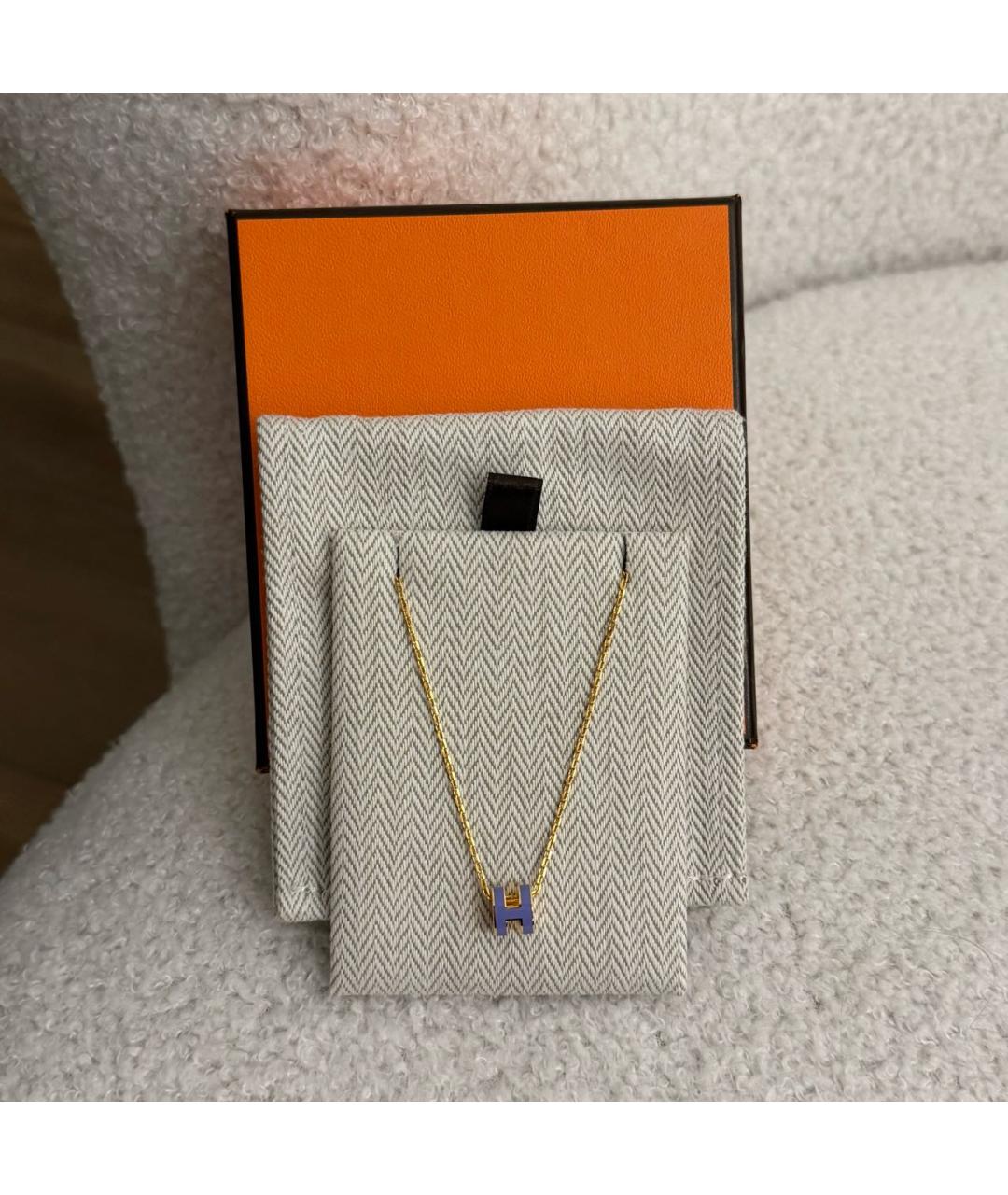 HERMES Фиолетовая металлическая подвеска, фото 3