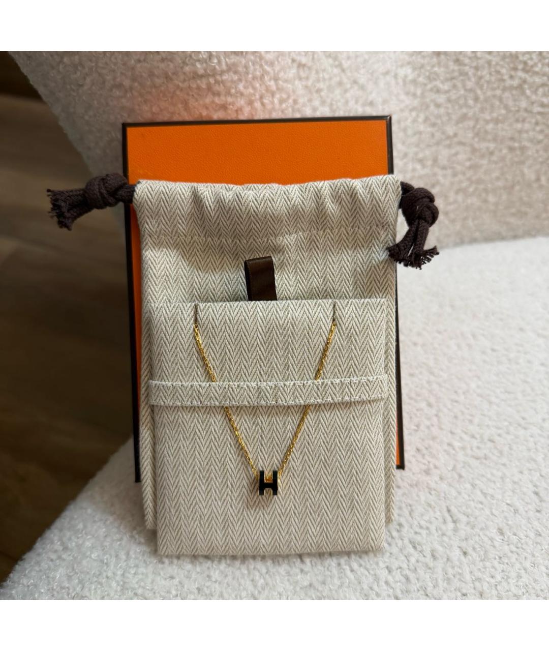 HERMES Черная металлическая подвеска, фото 3