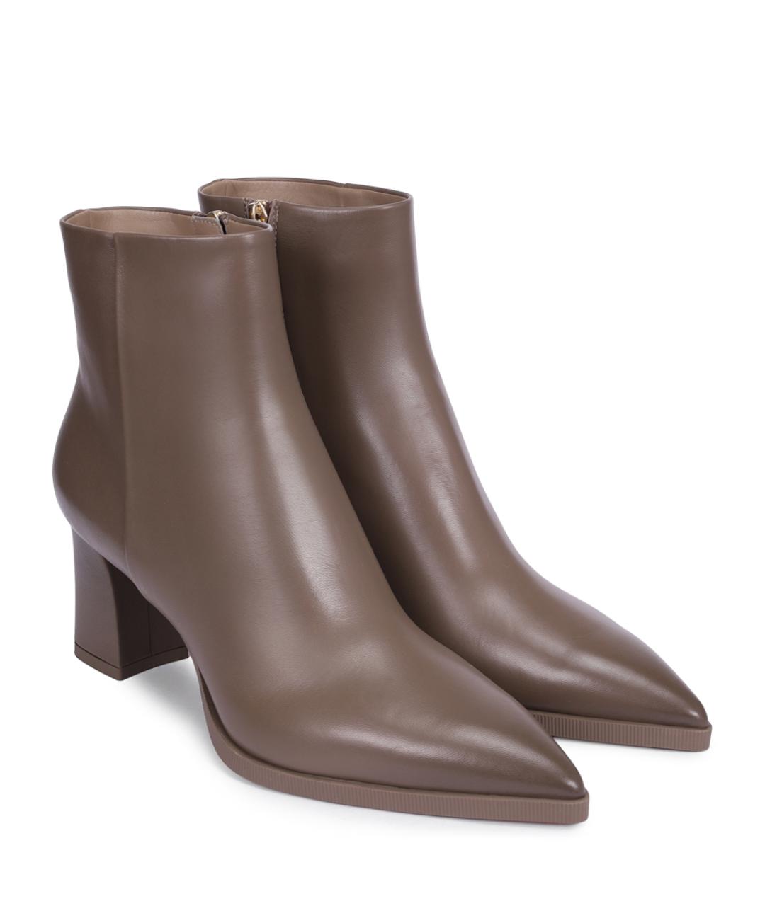 SANTONI Коричневые кожаные ботильоны, фото 2