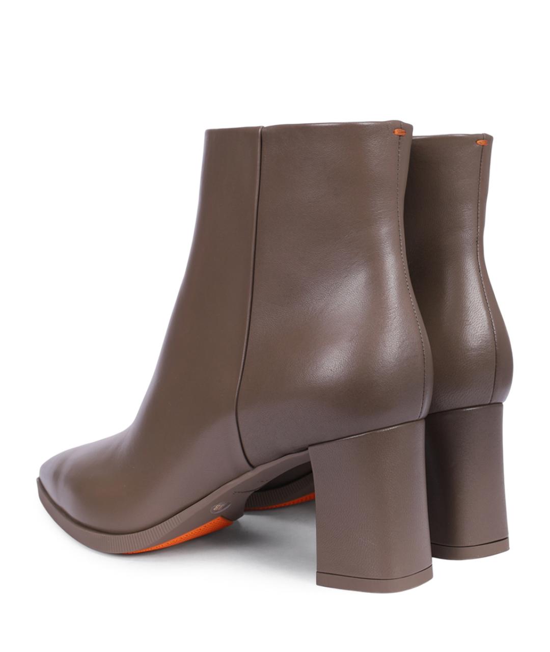 SANTONI Коричневые кожаные ботильоны, фото 4