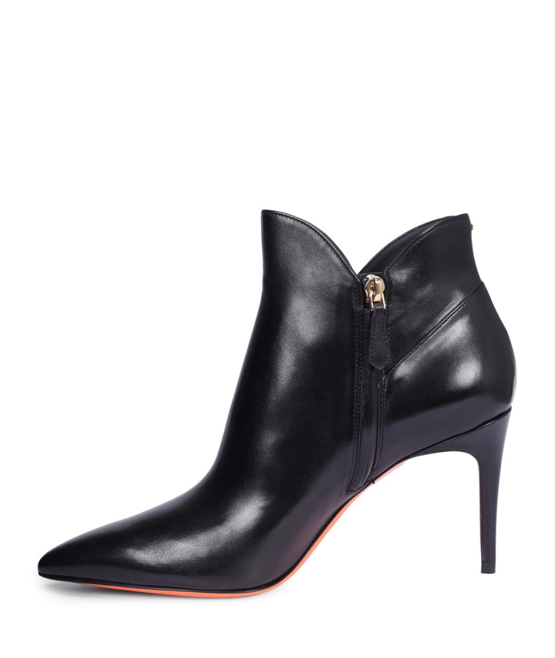 SANTONI Черные кожаные ботильоны, фото 3