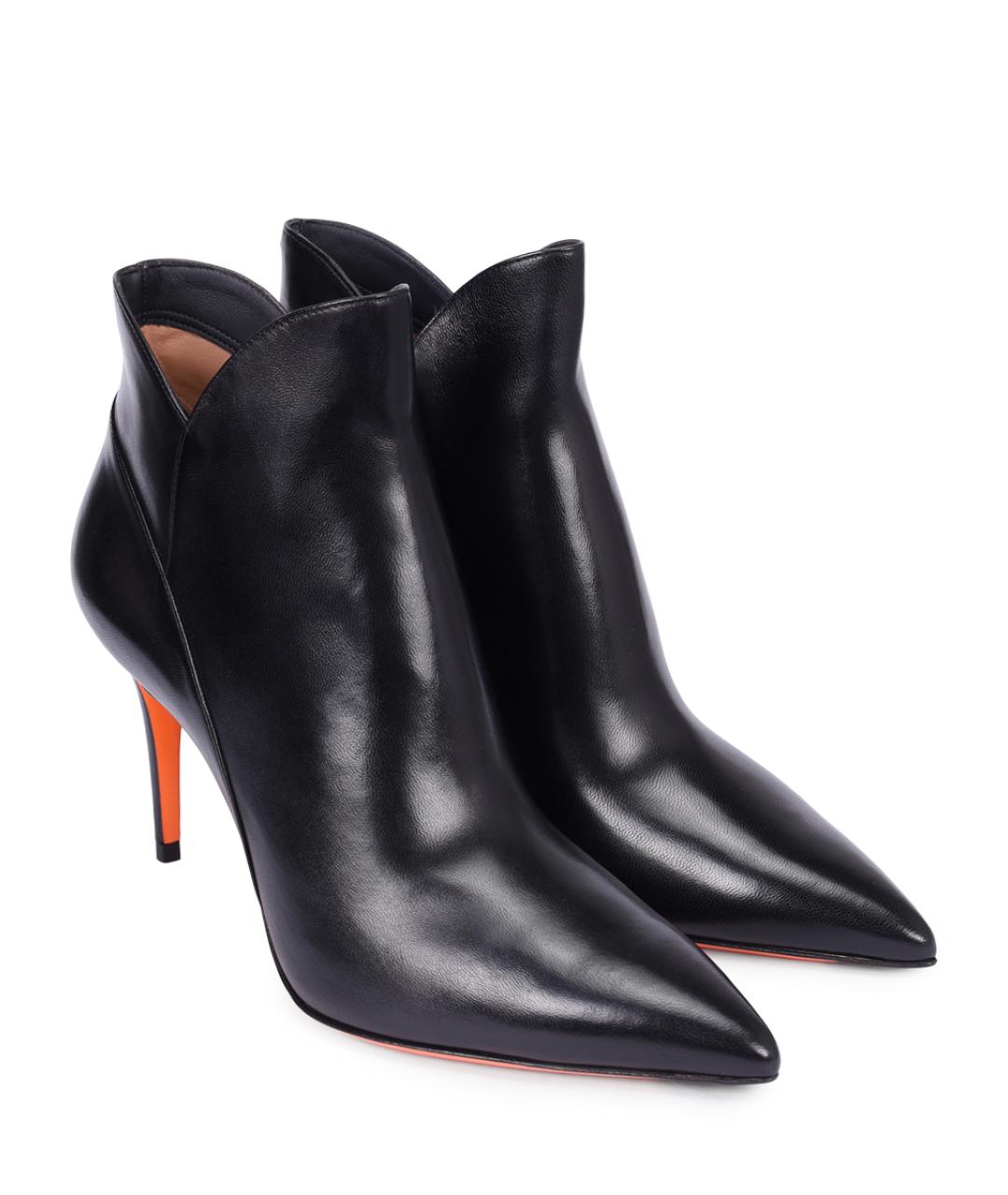 SANTONI Черные кожаные ботильоны, фото 2