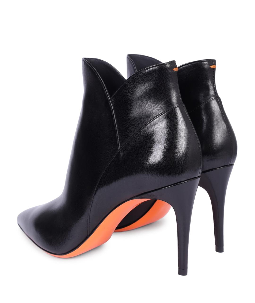 SANTONI Черные кожаные ботильоны, фото 4