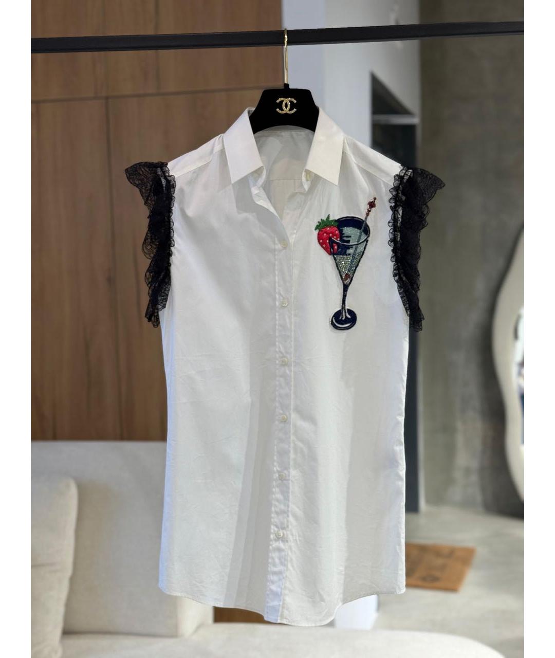 DOLCE&GABBANA Белая хлопковая блузы, фото 3