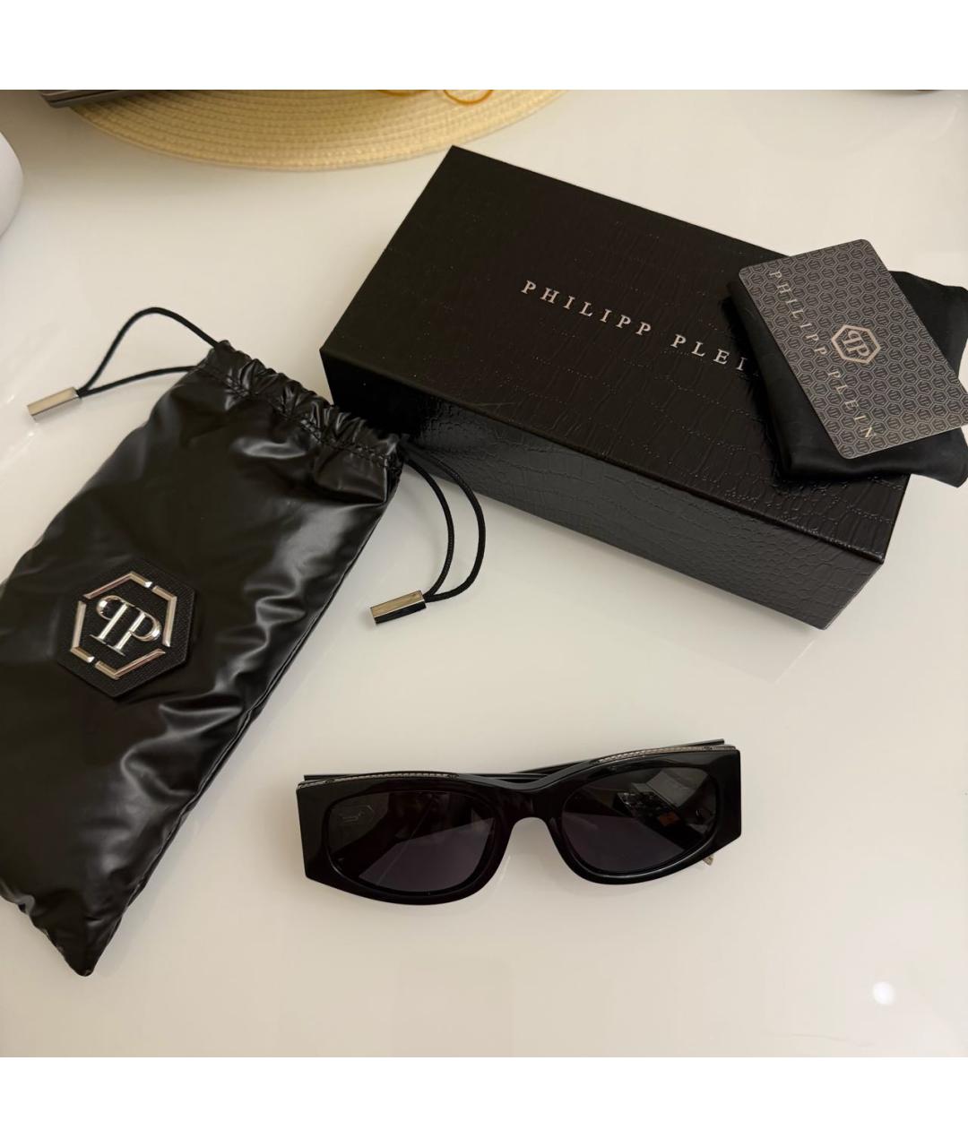 PHILIPP PLEIN Черные пластиковые солнцезащитные очки, фото 6