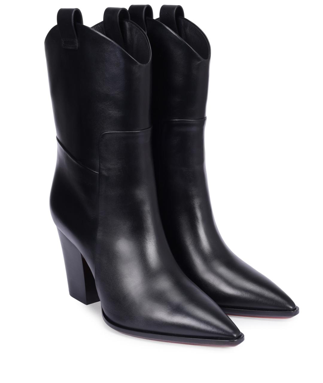 SANTONI Черные кожаные ботильоны, фото 2