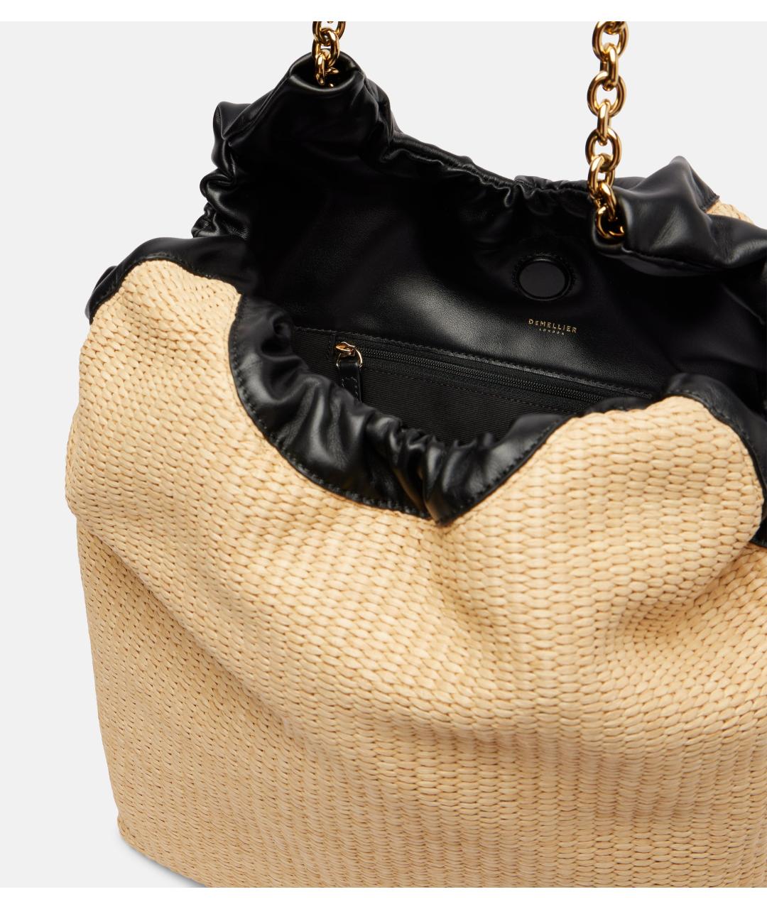 DEMELLIER Бежевая пелетеная сумка тоут, фото 3