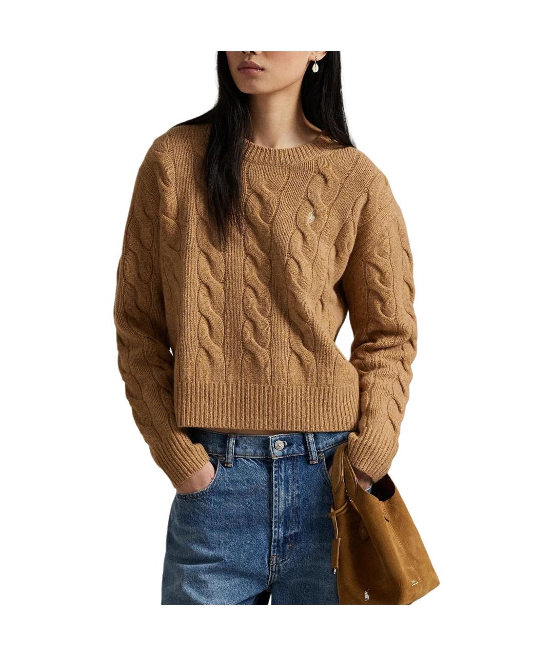 POLO RALPH LAUREN Бежевый шерстяной джемпер / свитер, фото 2