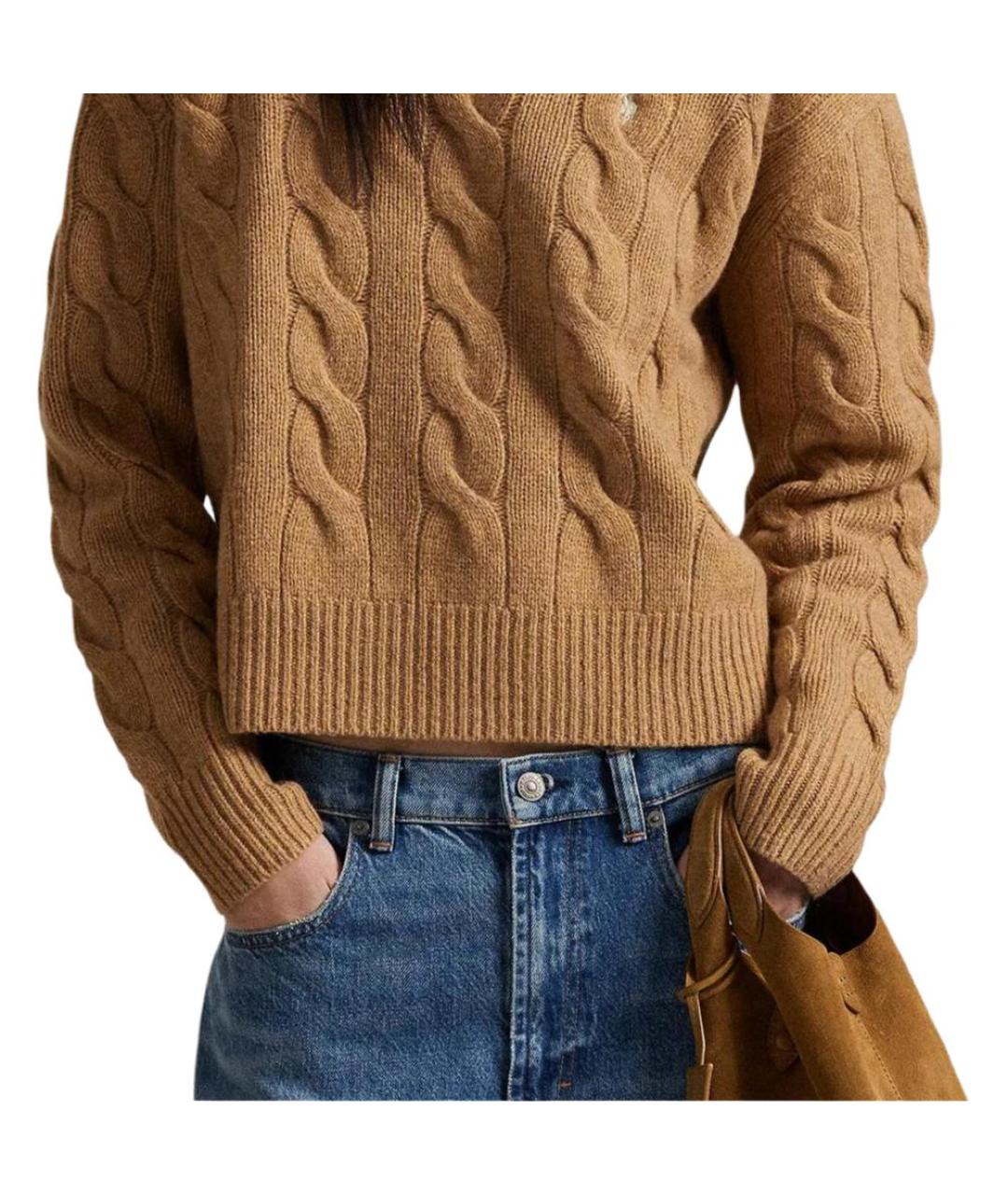 POLO RALPH LAUREN Бежевый шерстяной джемпер / свитер, фото 7