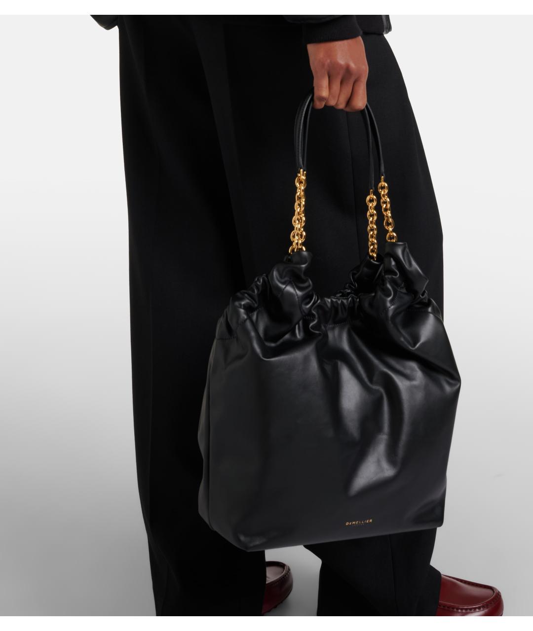 DEMELLIER Черная кожаная сумка тоут, фото 4