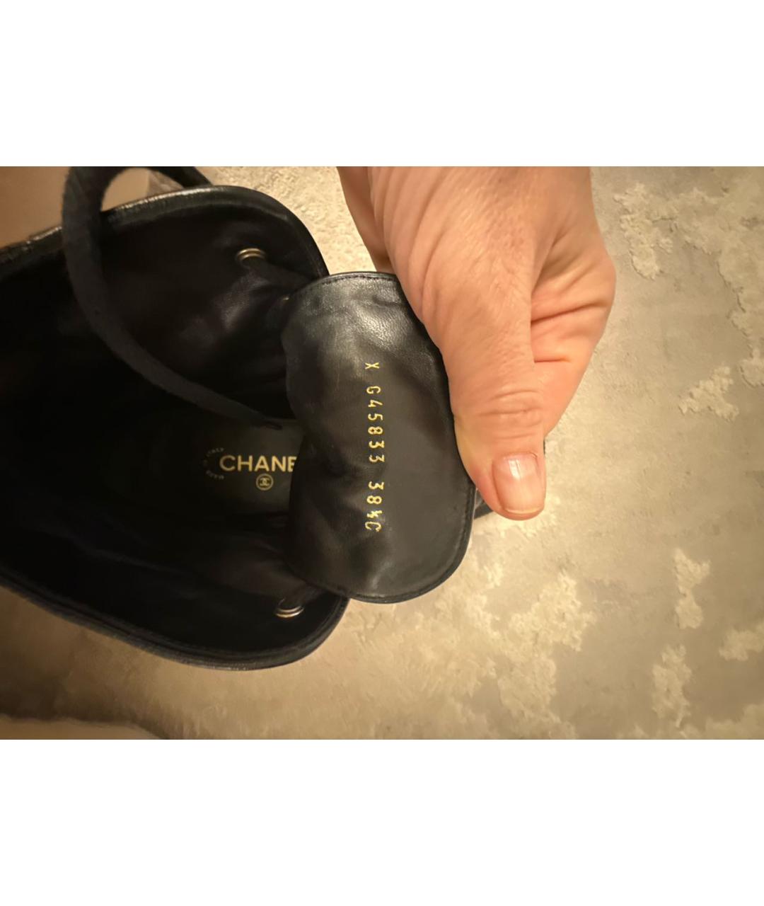 CHANEL Черные кожаные ботинки, фото 5