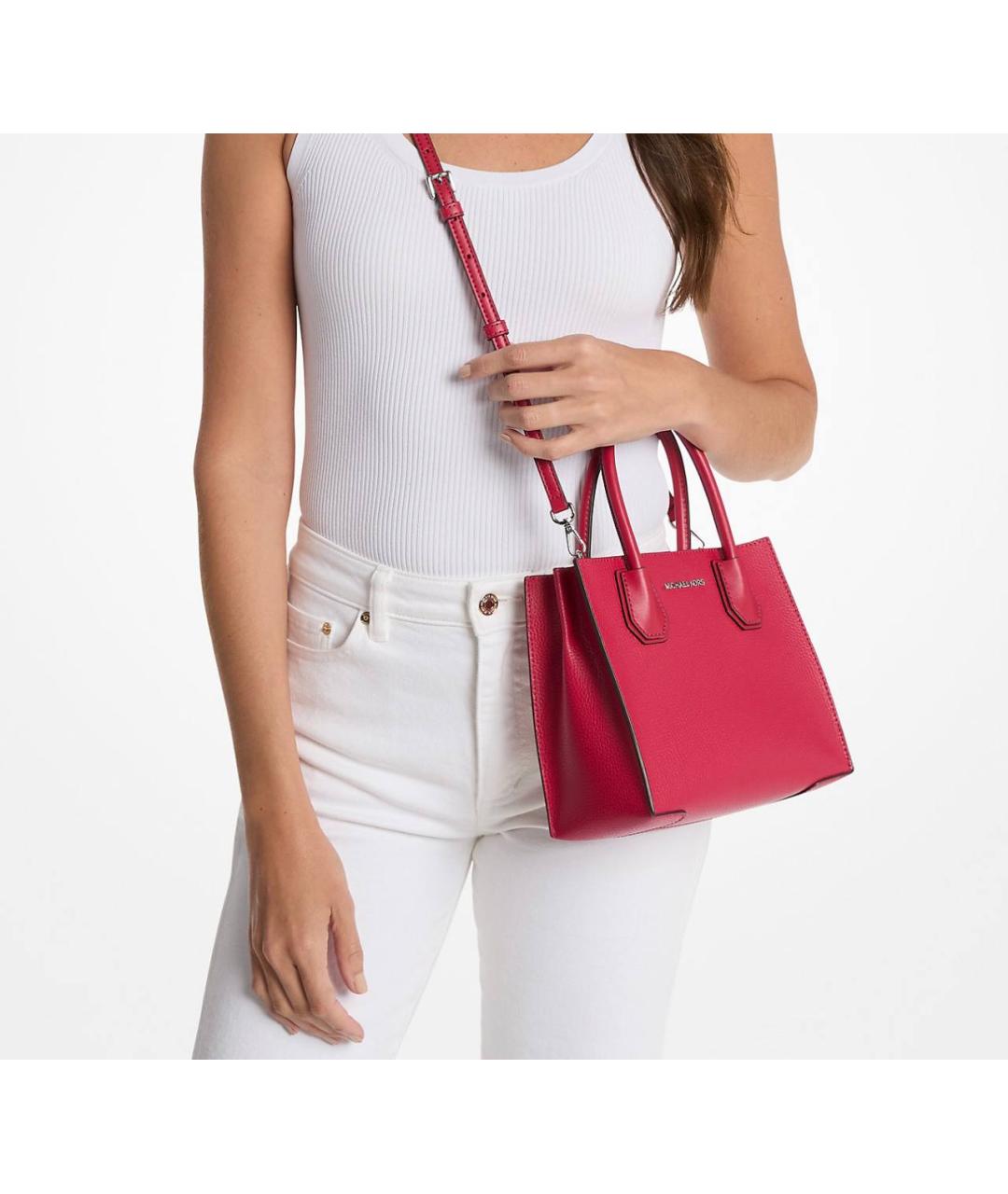 MICHAEL KORS Фуксия кожаная сумка с короткими ручками, фото 2