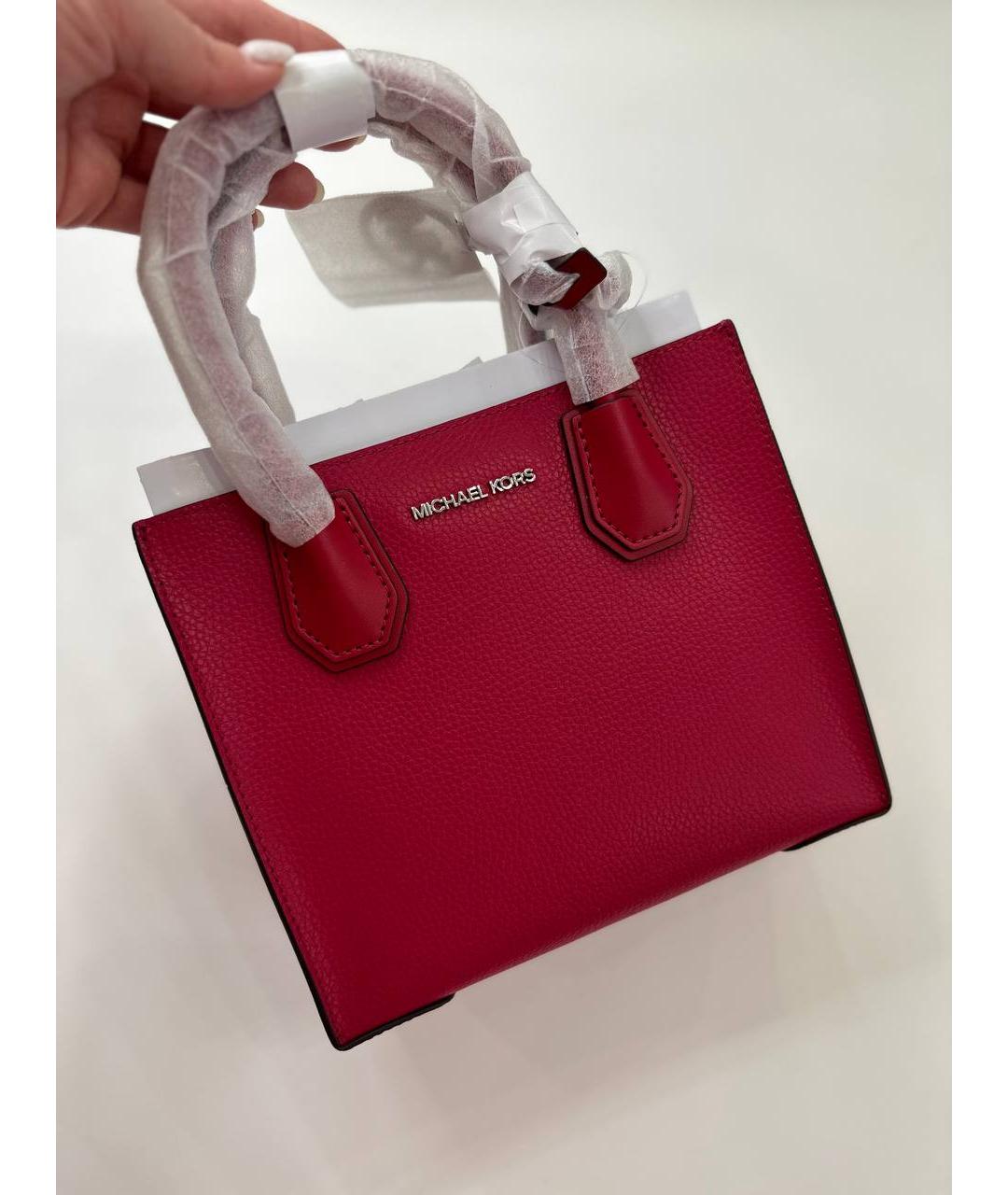 MICHAEL KORS Фуксия кожаная сумка с короткими ручками, фото 4