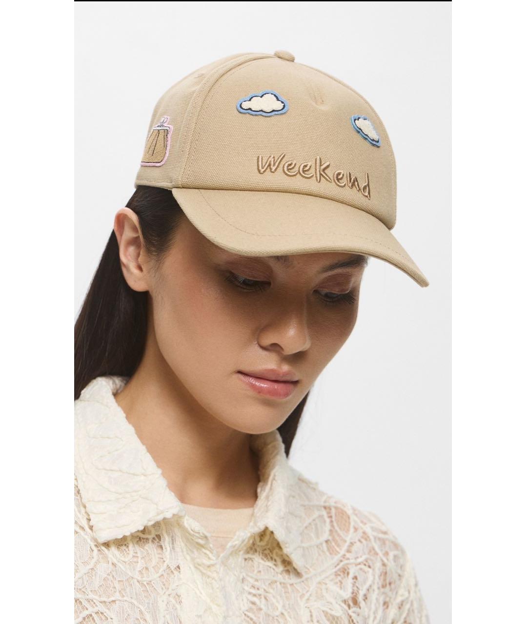 WEEKEND MAX MARA Бежевая хлопковая кепка, фото 5