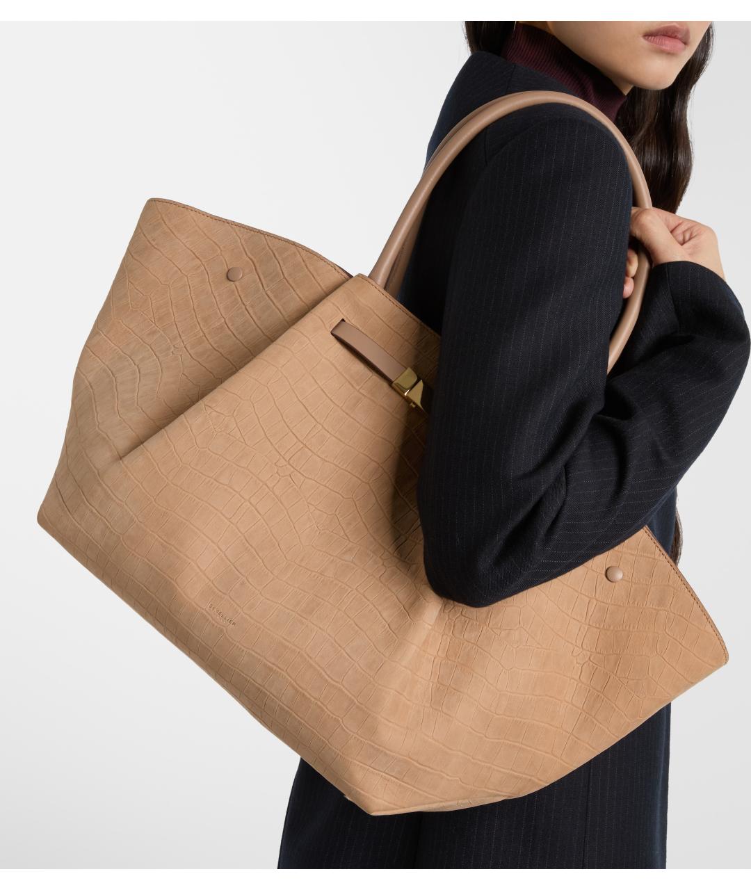 DEMELLIER Бежевая кожаная сумка тоут, фото 2