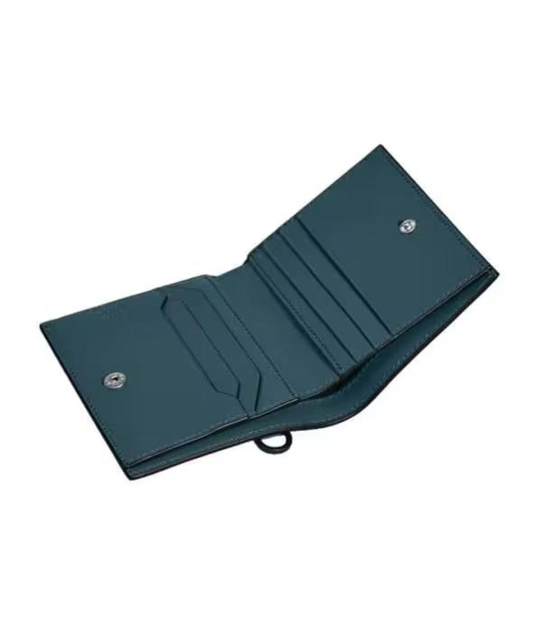 MONTBLANC Бирюзовый кожаный кошелек, фото 5