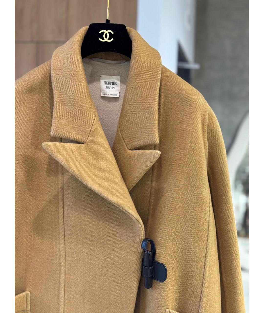 HERMES Бежевое кашемировое пальто, фото 2