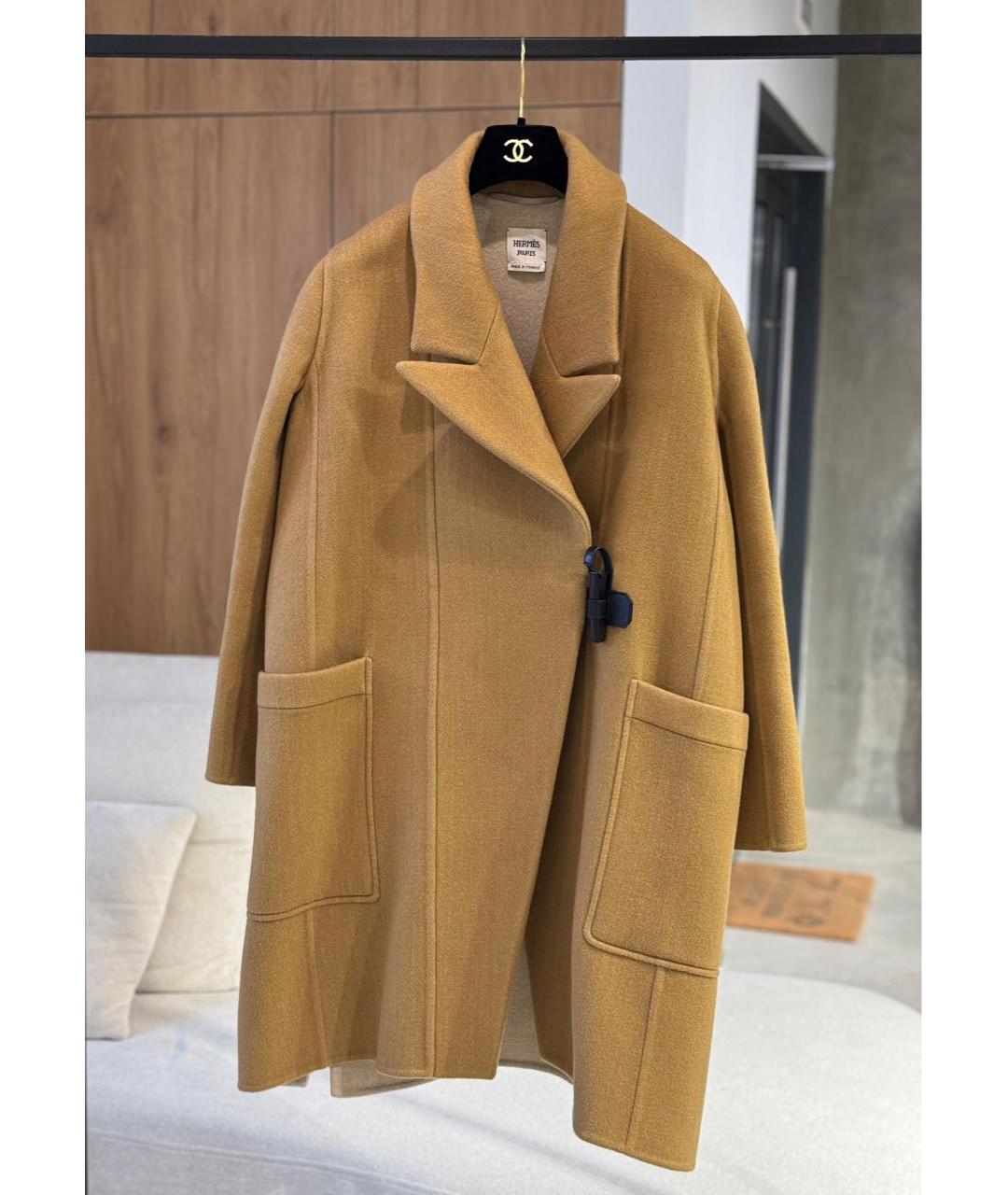 HERMES Бежевое кашемировое пальто, фото 3