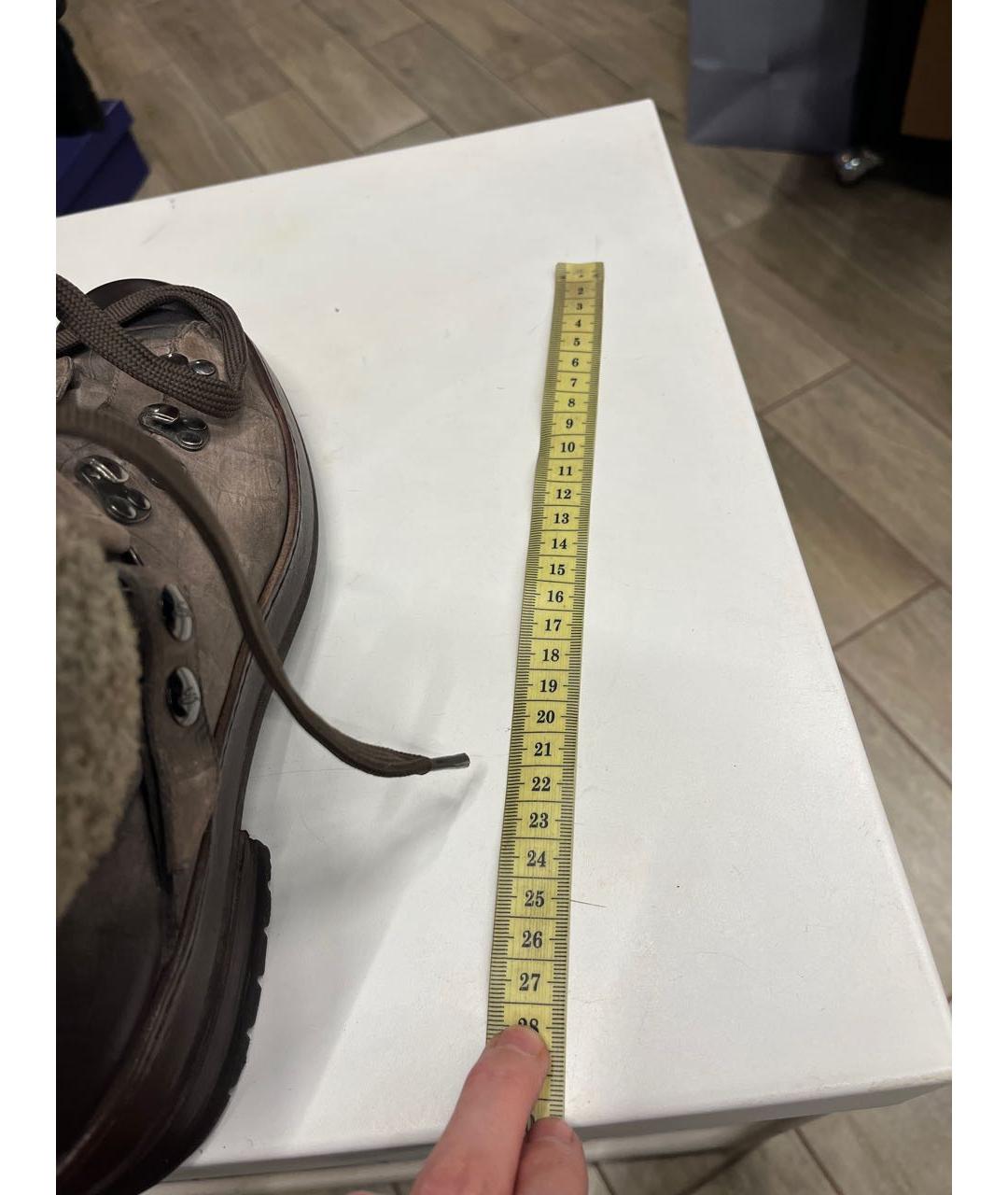 SANTONI Коричневые кожаные ботинки, фото 7