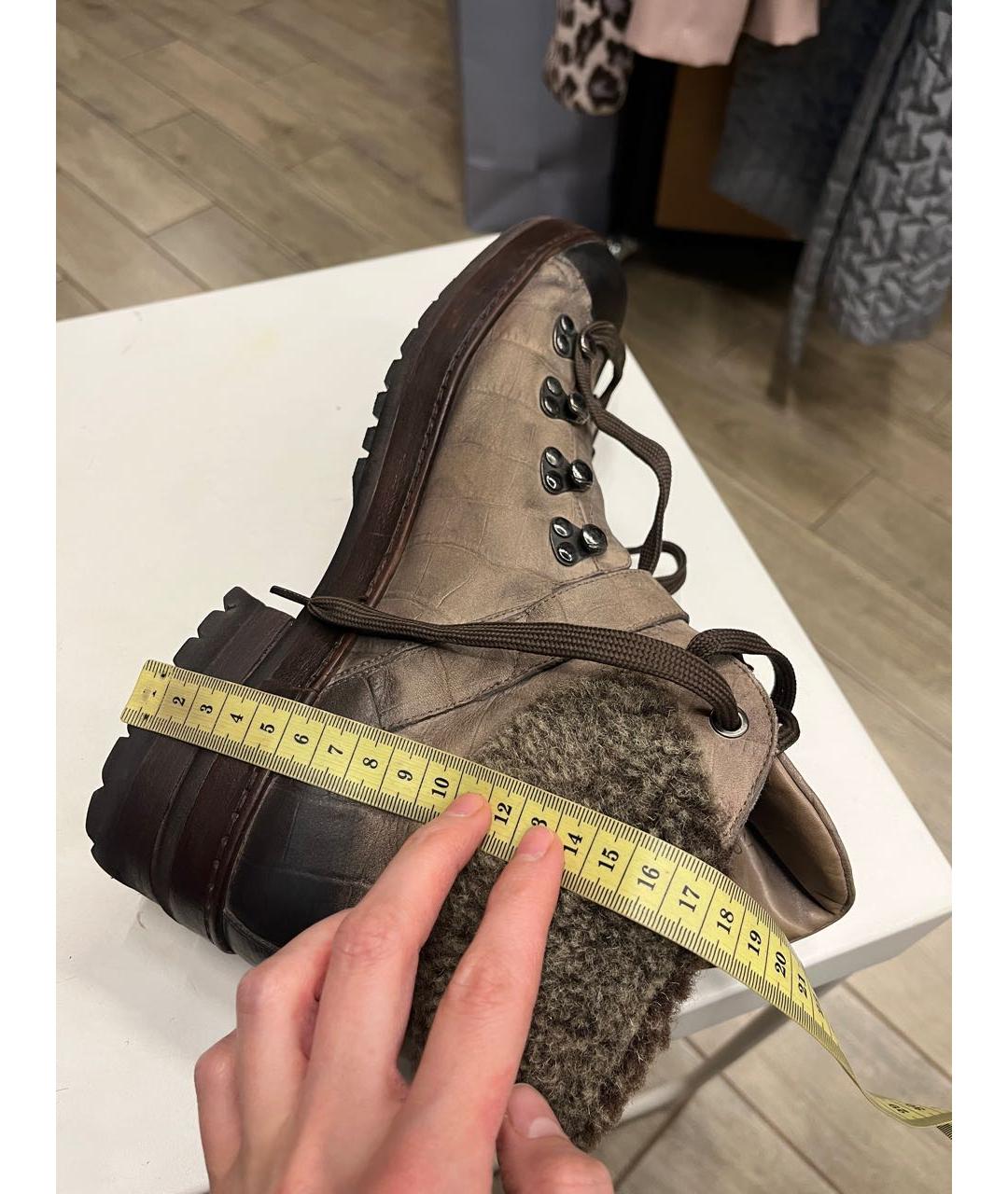 SANTONI Коричневые кожаные ботинки, фото 8