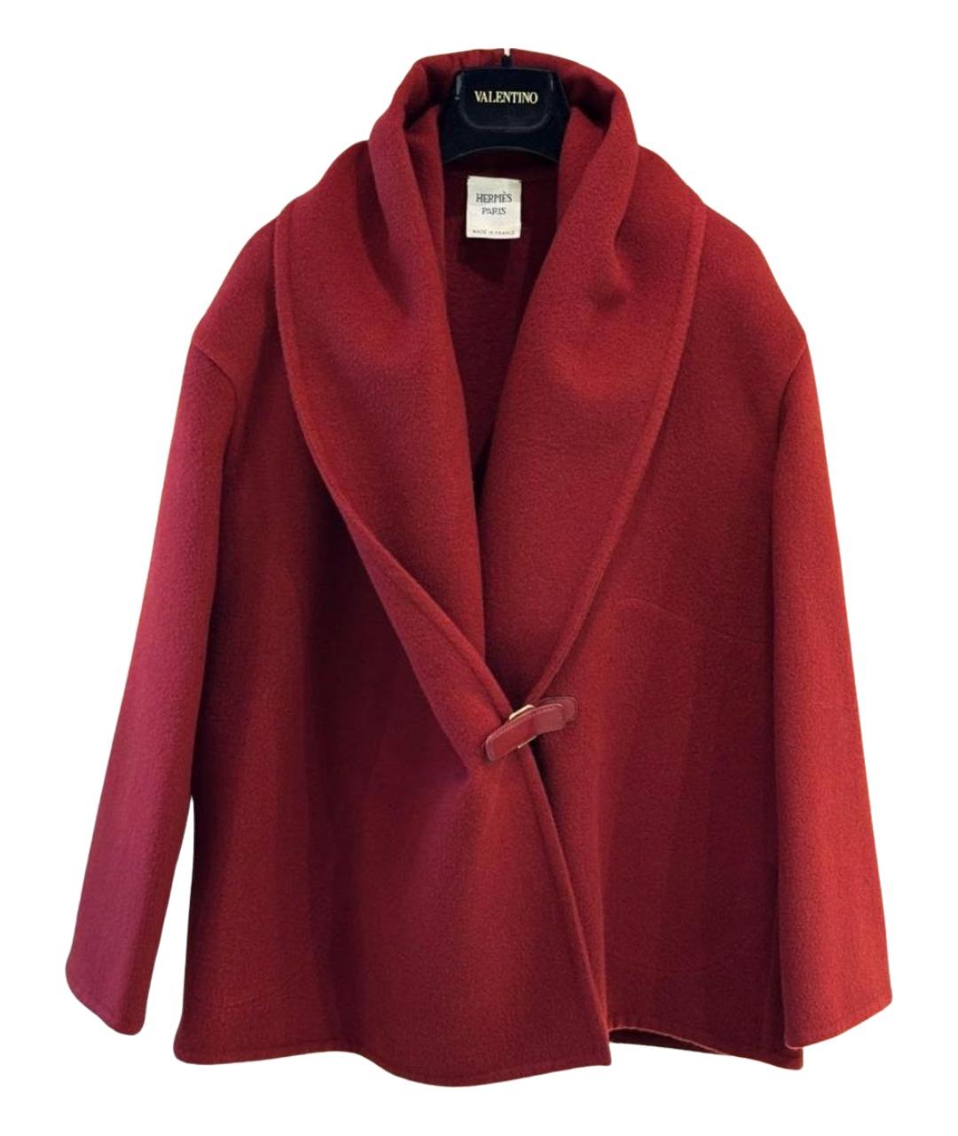 HERMES Бордовое кашемировое пальто, фото 1