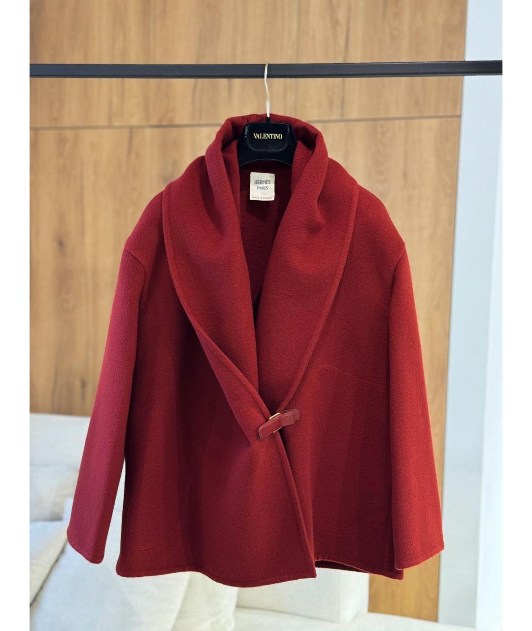 HERMES Бордовое кашемировое пальто, фото 2