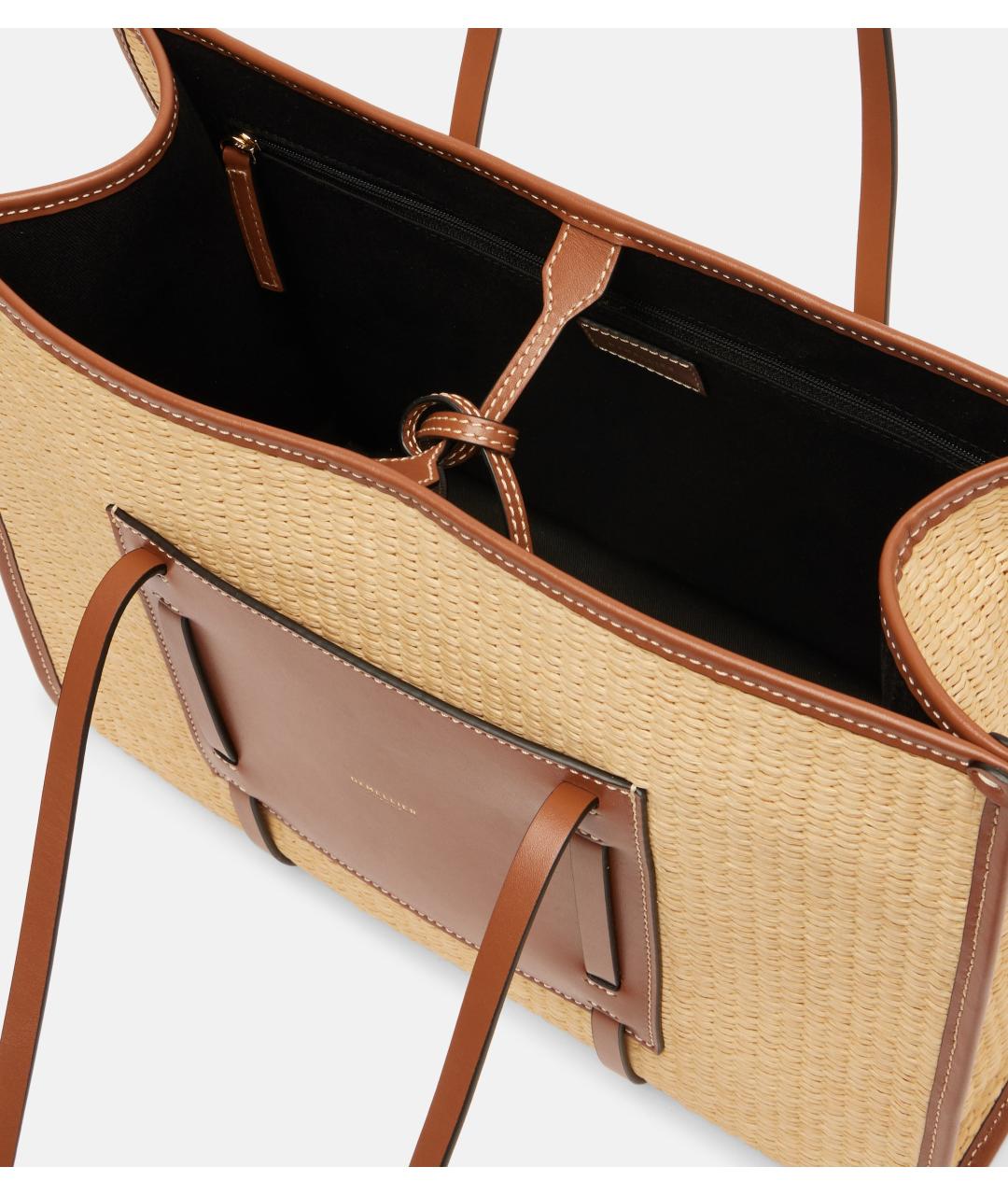 DEMELLIER Бежевая пелетеная сумка тоут, фото 5